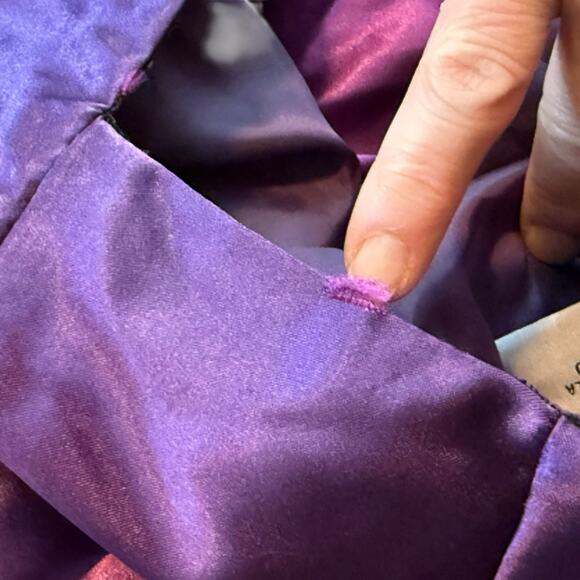 Morgan And Co Vintage Maxi Dark Purple Prom Ombré Tie Back Dress Sz 9/10 READ - Picture 12 of 14